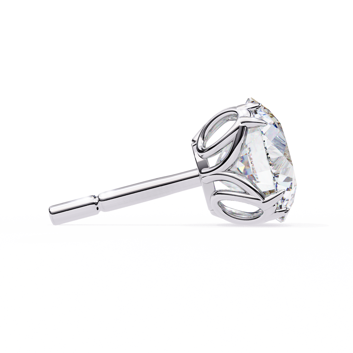 Classic 6-Prong Natural Diamond Round Stud Earrings