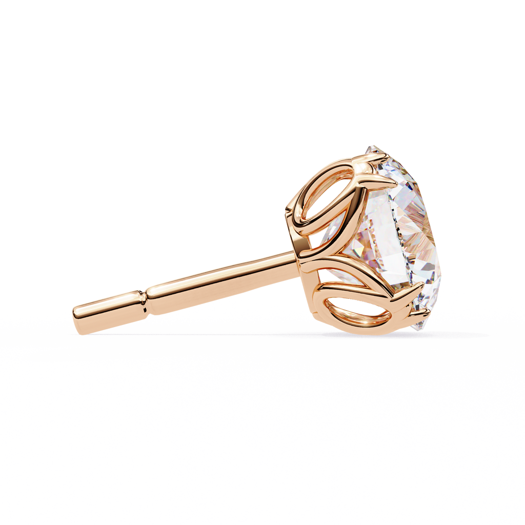 Classic 6-Prong Natural Diamond Round Stud Earrings