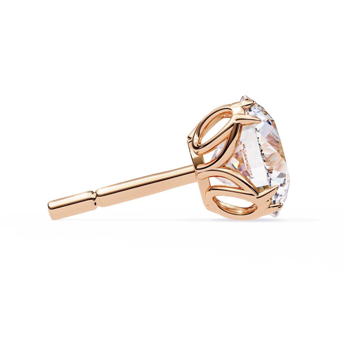 Classic 6-Prong Natural Diamond Round Stud Earrings