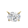 Gold East-West Oval Diamond Four-Prong Solitaire Pendant