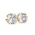 Classic 6-Prong Natural Diamond Round Stud Earrings