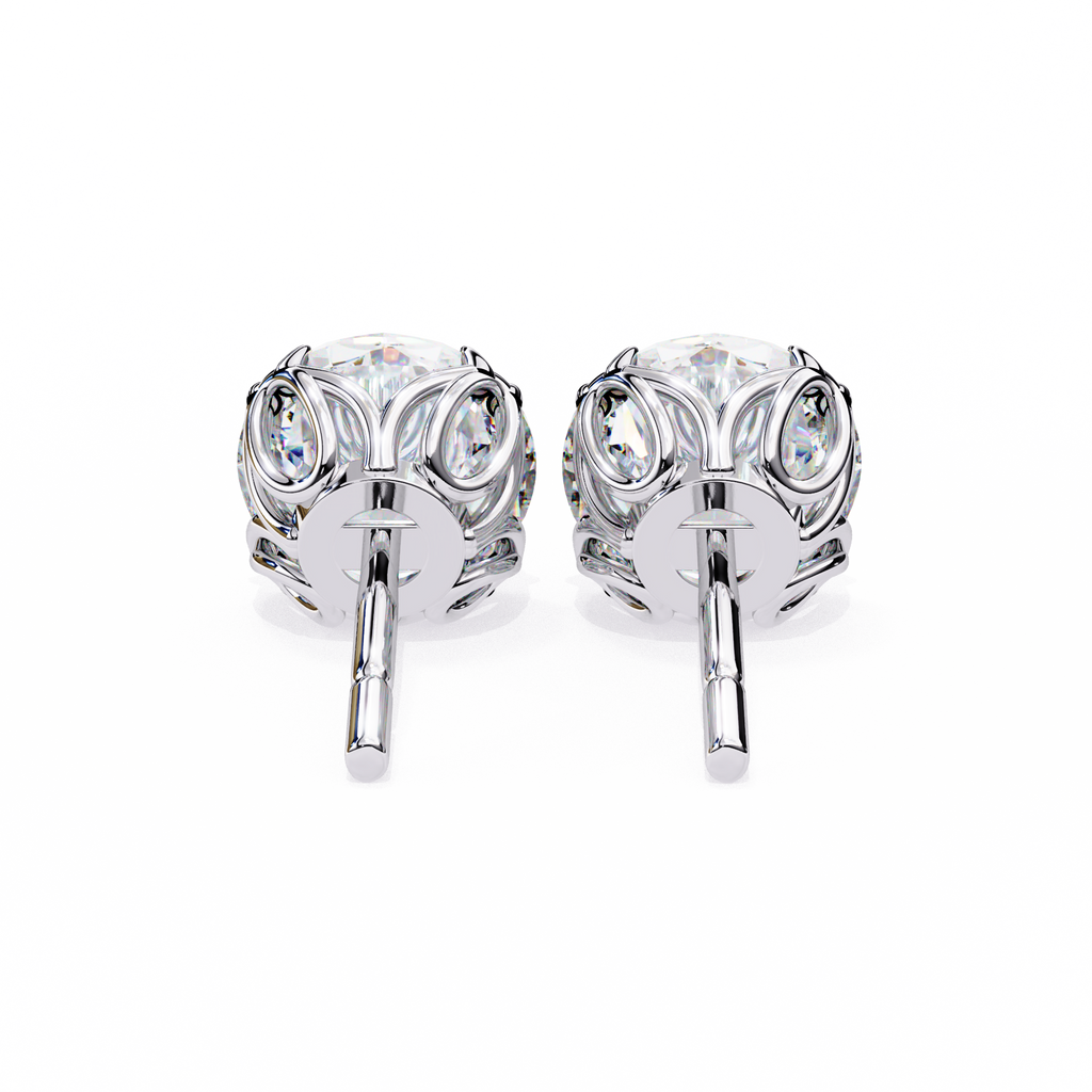 Classic 6-Prong Natural Diamond Round Stud Earrings