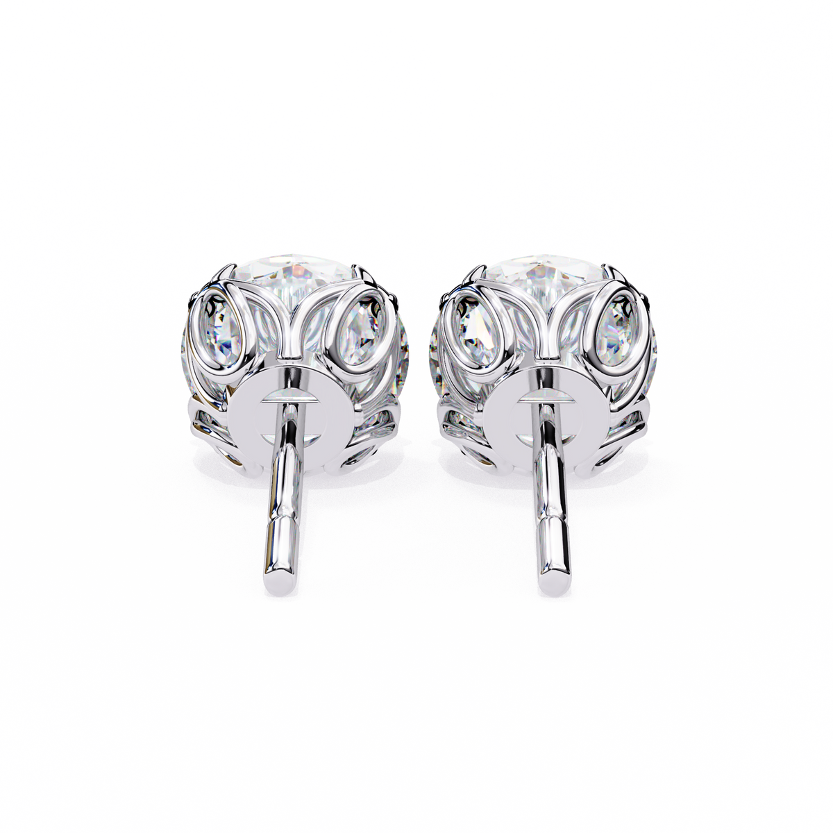 Classic 6-Prong Natural Diamond Round Stud Earrings