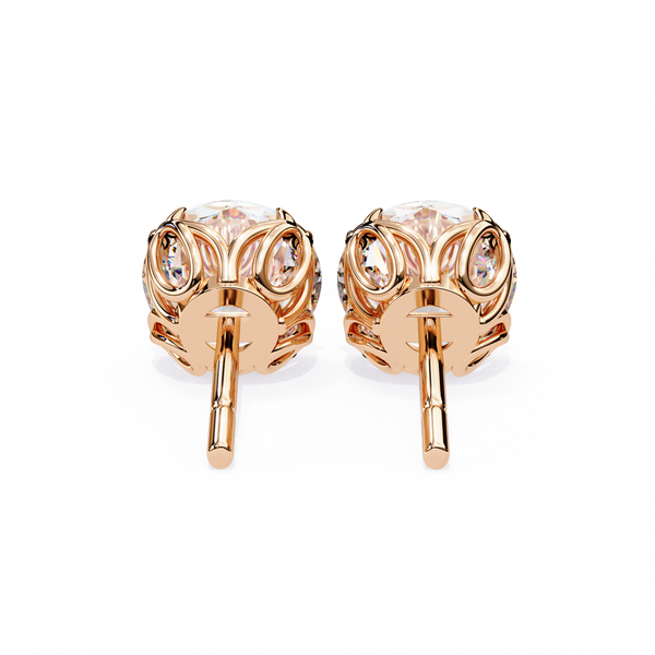 Classic 6-Prong Natural Diamond Round Stud Earrings