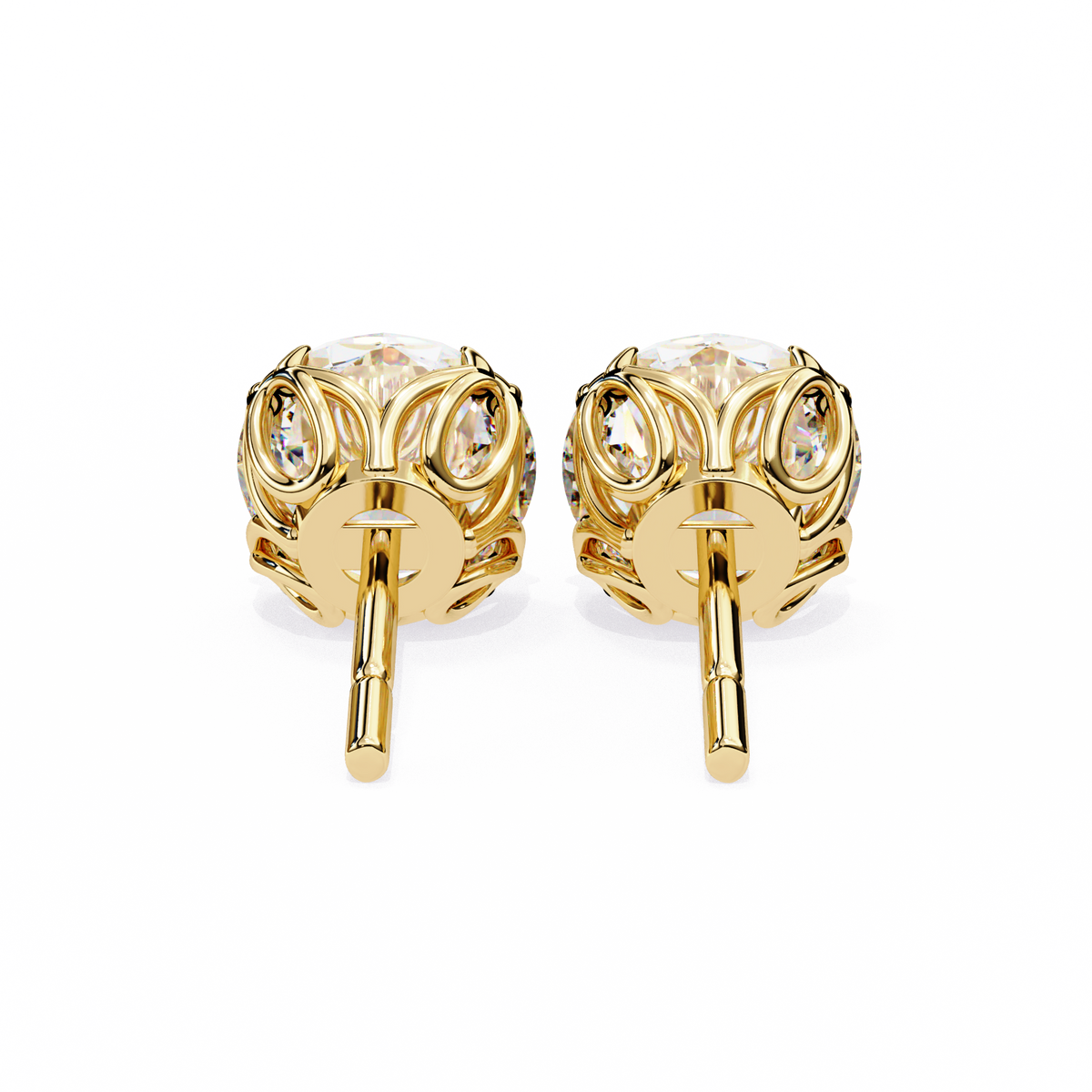 Classic 6-Prong Natural Diamond Round Stud Earrings