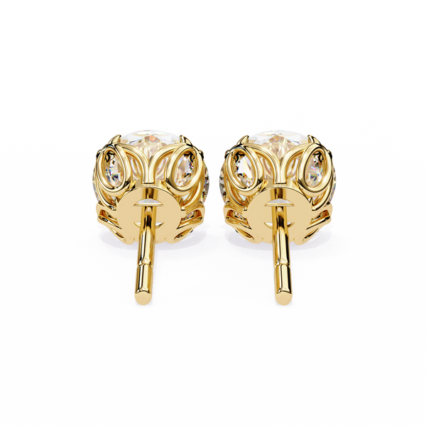 Classic 6-Prong Natural Diamond Round Stud Earrings