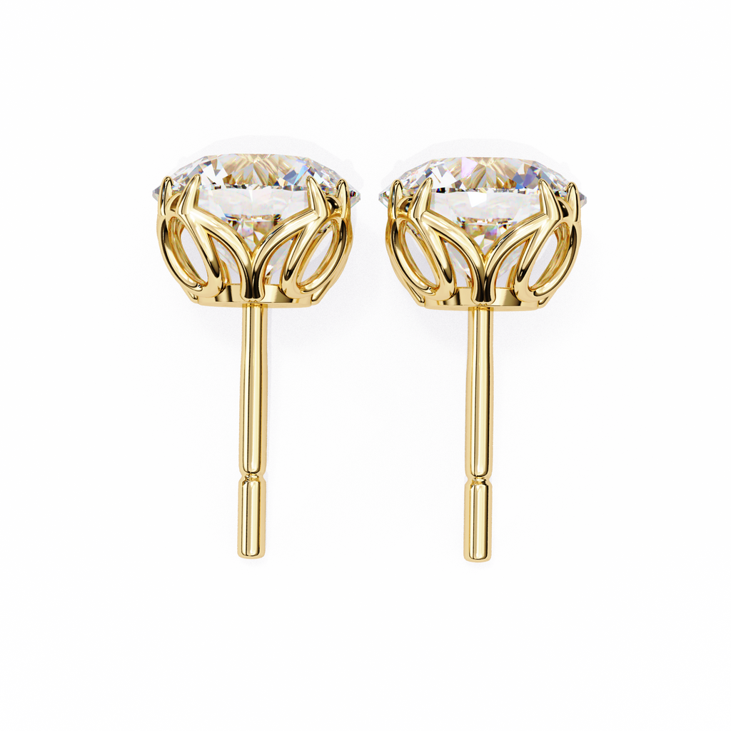Classic 6-Prong Natural Diamond Round Stud Earrings