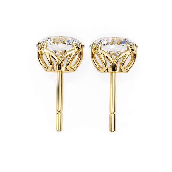 Classic 6-Prong Natural Diamond Round Stud Earrings