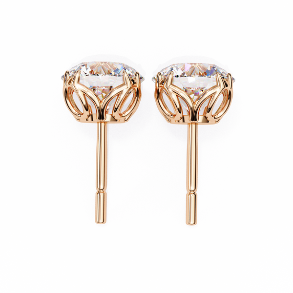 Classic 6-Prong Natural Diamond Round Stud Earrings