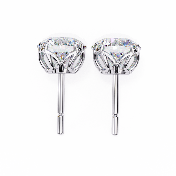 Classic 6-Prong Natural Diamond Round Stud Earrings