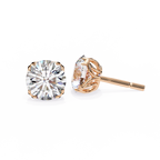 Classic 6-Prong Natural Diamond Round Stud Earrings