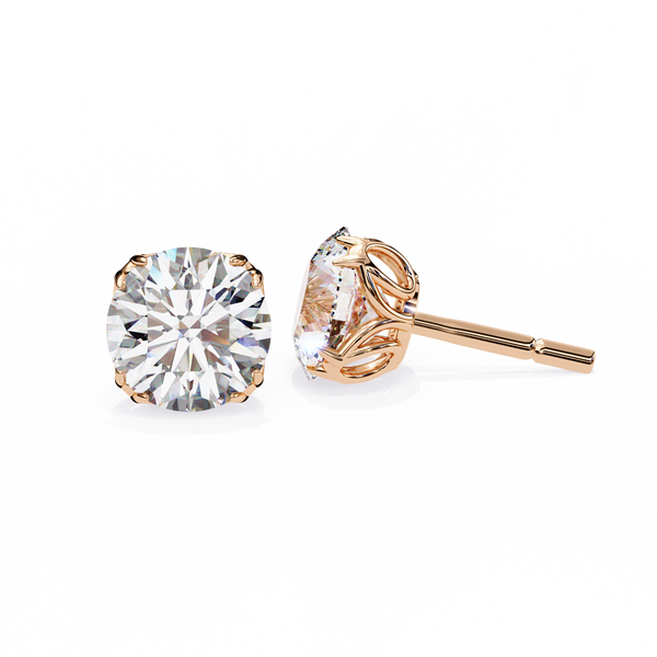 Classic 6-Prong Natural Diamond Round Stud Earrings