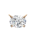 Yellow Gold East-West Oval Diamond Four-Prong Solitaire Pendant