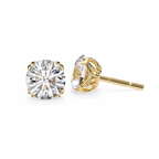 Classic 6-Prong Natural Diamond Round Stud Earrings