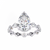 White Gold Pear Cut Diamond Ring with Hidden Halo and Shared-Prong Eternity Accents