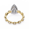 Yellow Gold Pear Cut Diamond Ring with Hidden Halo and Shared-Prong Eternity Accents