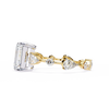 Yellow Gold Emerald Cut Diamond Ring with Pear and Round Eternity Accents