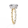 Yellow Gold Oval Cut Diamond Ring with Marquise Eternity Accents
