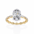Yellow Gold Oval Cut Diamond Ring with Marquise Eternity Accents