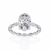 White Gold Oval Cut Diamond Ring with Marquise Eternity Accents