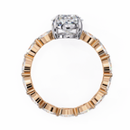 Rose Gold Oval Cut Diamond Ring with Marquise Eternity Band