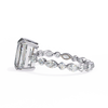 White Gold Radiant Cut Diamond Ring with Pear and Round Accents