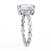White Gold Radiant Cut Diamond Ring with Pear and Round Accents