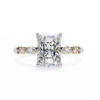 Yellow Gold Radiant Cut Diamond Ring with Pear and Round Accents