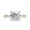 Yellow Gold Princess Cut Diamond Ring with Marquise Eternity Accents