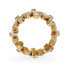 Yellow Gold Pear Cluster Diamond Floral Eternity Ring