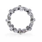 White Gold Pear Cluster Diamond Floral Eternity Ring