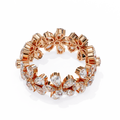 Rose Gold Pear Cluster Diamond Floral Eternity Ring