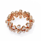 Rose Gold Pear Cluster Diamond Floral Eternity Ring
