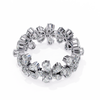 White Gold Pear Cluster Diamond Floral Eternity Ring