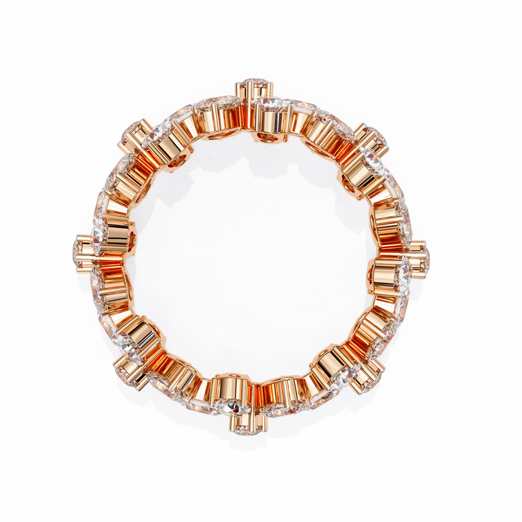 Rose Gold Pear Cluster Diamond Floral Eternity Ring