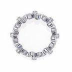 White Gold Pear Cluster Diamond Floral Eternity Ring