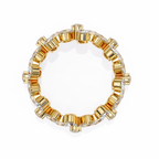 Yellow Gold Pear Cluster Diamond Floral Eternity Ring