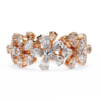 Rose Gold Pear Cluster Diamond Floral Eternity Ring