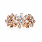 Rose Gold Pear Cluster Diamond Floral Eternity Ring