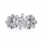 White Gold Pear Cluster Diamond Floral Eternity Ring