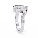 White Gold Pear Cut Diamond Bypass Ring with Pavé Shoulders