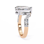 Rose Gold Pear Cut Diamond Bypass Ring with Pavé Shoulders