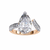 Rose Gold Pear Cut Diamond Bypass Ring with Pavé Shoulders