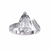 White Gold Pear Cut Diamond Bypass Ring with Pavé Shoulders