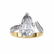 Yellow Gold Pear Cut Diamond Bypass Ring with Pavé Shoulders