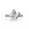 Yellow Gold Pear Cut Diamond Bypass Ring with Pavé Shoulders