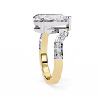Yellow Gold Pear Cut Diamond Bypass Ring with Pavé Shoulders
