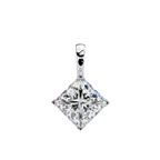 Princess-Cut Natural Diamond Solitaire Pendant