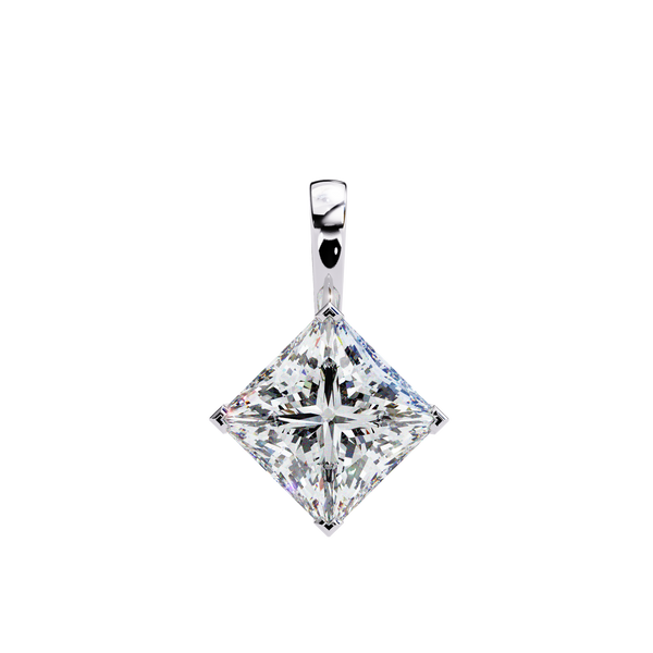 Princess-Cut Natural Diamond Solitaire Pendant