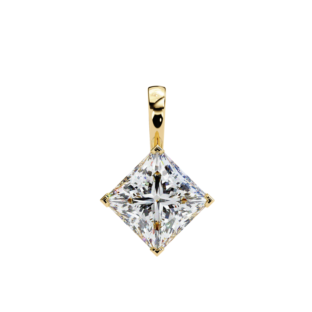 Princess-Cut Natural Diamond Solitaire Pendant